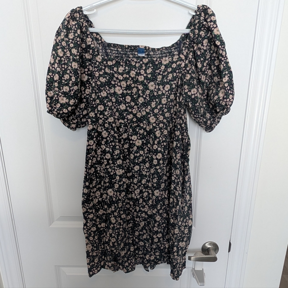 Old Navy Puff Sleeve Floral Print Mini Dress